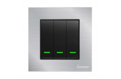 Công tắc đèn Zigbee mặt nhôm 3 nút GOMAN GM-Z1G86-313S/B/G