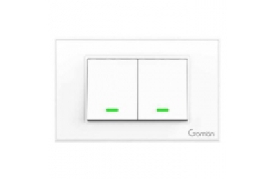Công tắc đèn WIFI cổ điển 2 nút GOMAN GM-WUS-226-2W/G (Dành cho nhà cũ)