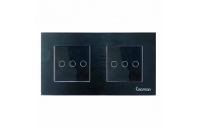 Công tắc đèn WIFI mặt đôi 3 nút GOMAN GM86-W2DB3S/B/G