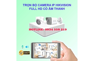 Trọn bộ camera IP HIKVISION 2 Megapixel 1080P Có âm thanh