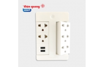 Ổ cắm thông minh Điện Quang Apollo ĐQ SPS1.1 05 USB WiFi