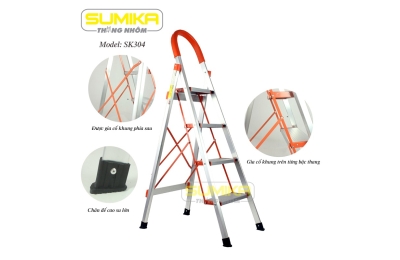 Thang ghế nhôm 4 bậc Sumika SK304