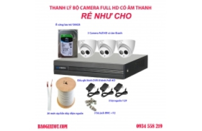 Thanh lý bộ camera Full HD có âm thanh